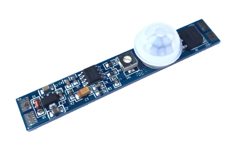 Pohybová čidla - Pohybový senzor PIR1T do profilu 6-70 sekund, 2A, 12-24VDC, PIR na nosiči, dosah 2m - foto 1