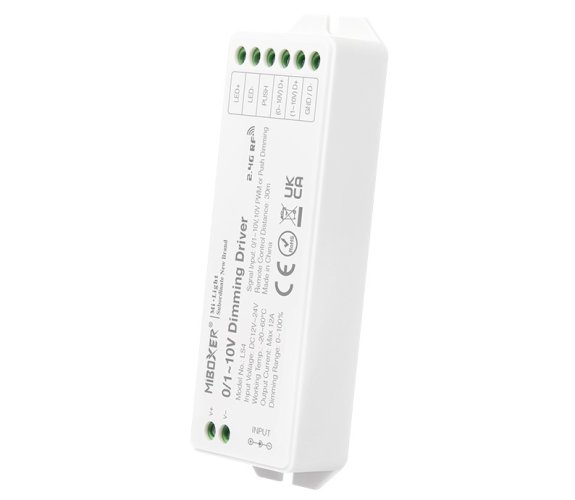 Stmívání 0-10V - Stmívatelná jednotka MiBoxer, 0~10V, RF 2.4GHz, 12-24VDC, Max. 12A, LS4, Mi-Light - foto 1