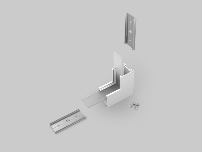 Úchyty, spojky, závěsný materiál - LINEA20 rohová spojka 90 st bent bílá, C1870001 - foto 1