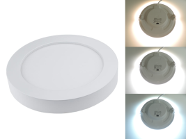 Speciální panely RGB, CCT, řízené - Kulatý přisazený 24W CCT LED panel, nastavení barvy 3000-6500K, 2150Lm, 3 roky záruka