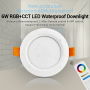 Vestavné svítidla - 6W RGB-CCT LED voděodolné zápustné svítidlo downlight Mi-light, FUT063 - foto 15