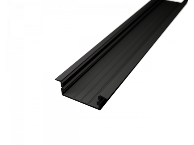 Vestavné profily - Hliníkový LED profil RECESSED 3, zapuštěný, černý - foto 1
