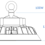 Průmyslová LED svítidla - 100W LED průmyslové svítidlo, 230V, IP65, Phillips driver, HB100W-UFO, Stmívatelné 0-10V, 5 let záruka - foto 3