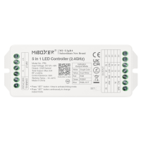 Power jednotky - LED přijímač 5 v 1 pro jednobarevné, CCT, RGB, RGBW a RGB + CCT LED pásky, IP20, DC12-48 V, 2.4GH, PR5, Mi-Light