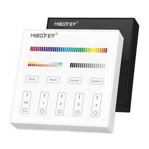 2,4Ghz Ovladače na stěnu - 4 zónový nástěnný ovladač RGB+CCT, B4, Mi-Light - foto 1