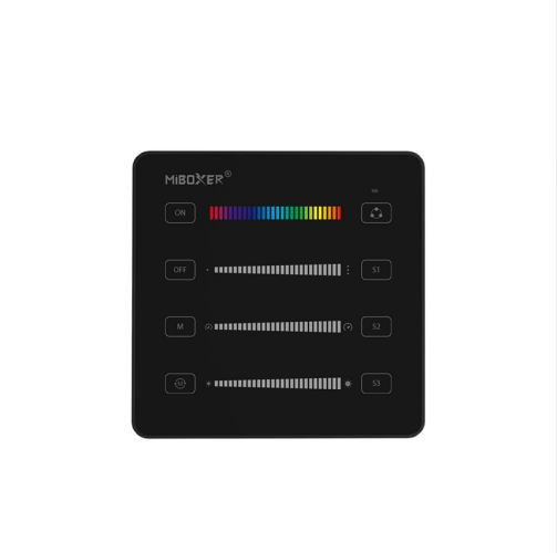 Digitální SPI jednotky - Nástěnný ovladač pro digitální řídící jednotku SPIR3, 2.4GHz, černý, 2 x AAA, B6, Mi-LIght - foto 1