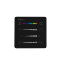 Digitální SPI jednotky - Nástěnný ovladač pro digitální řídící jednotku SPIR3, 2.4GHz, černý, 2 x AAA, B6, Mi-LIght