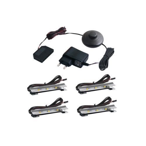 Osvětlení skleněných polic - Kovové LED svítidlo pro osvětlení skleněných polic, 4ks,12VDC, IP20, 66x15x10 - foto 1
