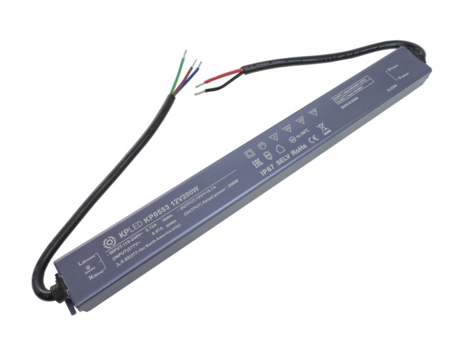 Napájecí zdroje 12V - 200W Spínaný napájecí zdroj pro LED, 12VDC, IP65, 230VAC, záruka 5 let - foto 1