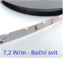 Potravinářské, UV a speciální LED pásky - LED pásek s bočním svitem 8mm 7,2W/m, PROFI, 12V, IP20, 60LED/m, záruka 5 let