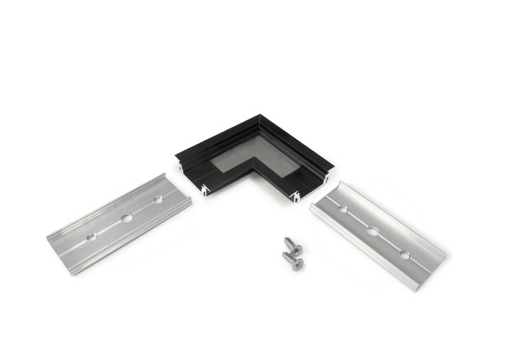 Úchyty, spojky, závěsný materiál - Rohová spojka profilu GROOVE14 černá, A3990021 - foto 1