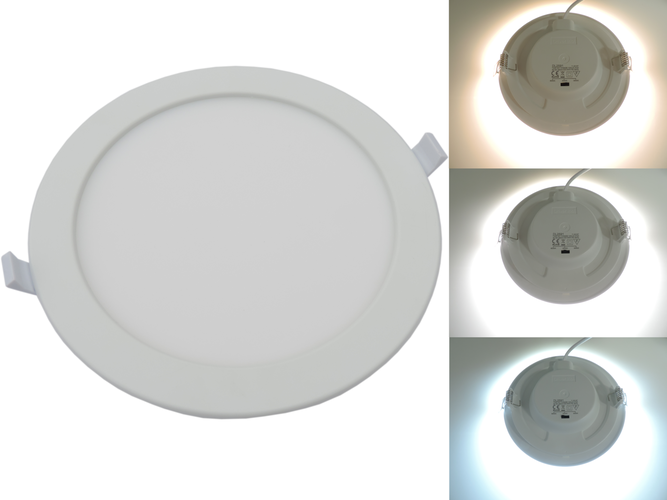LED panely - Kulatý 24W CCT LED panel, nastavení barvy 3000-6500K, 2150Lm, 3 roky záruka, OP2593 - foto 1
