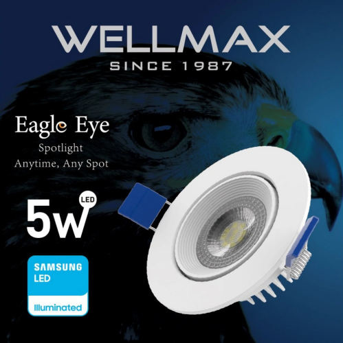 Kruhová - Vestavné LED bodové svítidlo Eagle Eye 5W, kulaté, 100 - 240VDC, 425lm, bílé, EES5NW - foto 1