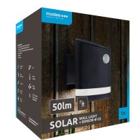 Nástěnná - Modee Lighting LED solární nástěnná lampa 122 + senzor, IP44, 9000K