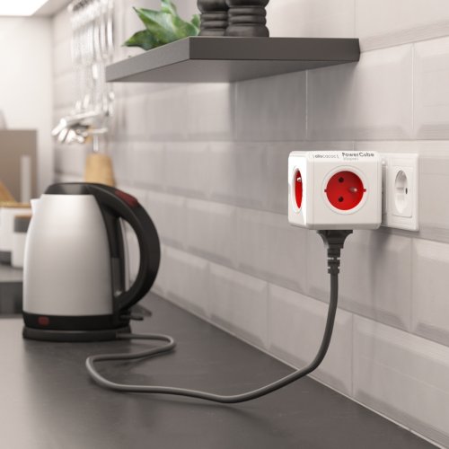 Nábytkové zásuvky, vypinače - PowerCube Original síťový rozbočovač, 5x230V, IP20, PC-O-BI-5FR/RD-01 - foto 1