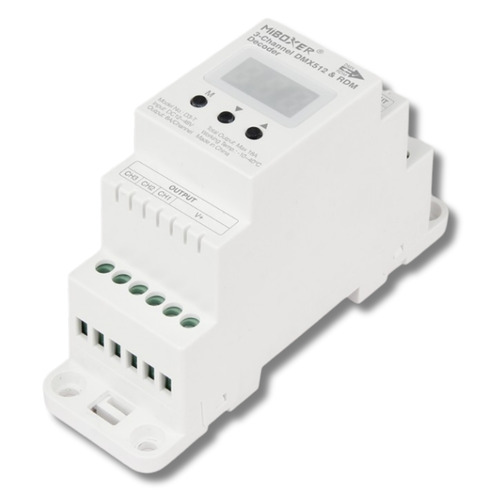 DMX512 Decoder - Dekodér DMX512 & RDM, 3 kanály, DIN lišta, 12–48V DC, 18A, IP20, Mi-Light, D3-T - foto 1