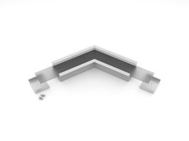 Úchyty, spojky, závěsný materiál - VARIO30-07 rohová spojka 120st eloxovaná, V4810020s