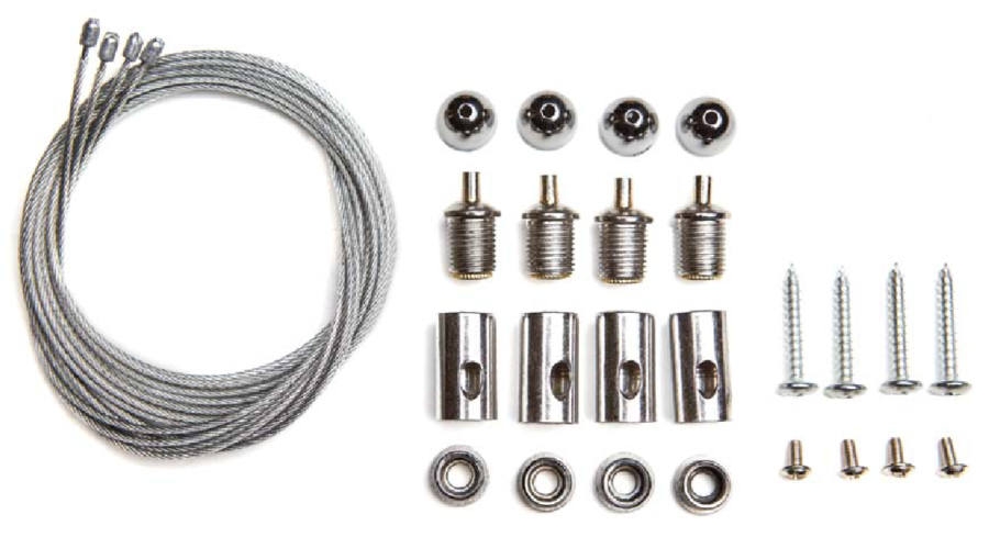 Příslušenství pro LED panely - Univerzální závěsná lanka pro LED svítidla a panely, 4kusy, 1m délka - foto 1