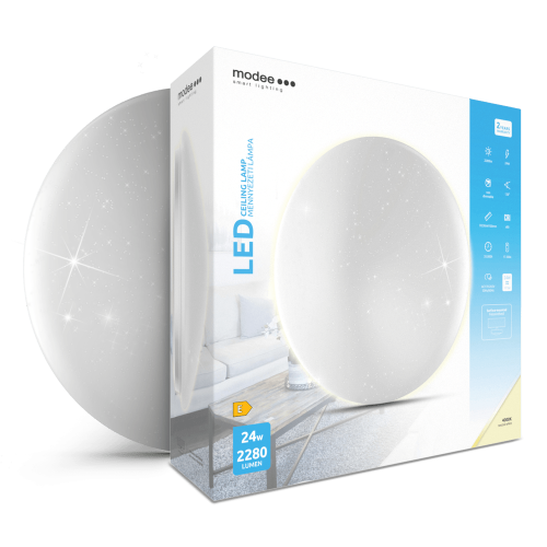 Kruhová - Modee Lighting LED stropní svítidlo, S-A104, 24W, 2280lm, 4000K, CRI >80, IP20, hvězdný efekt - foto 1