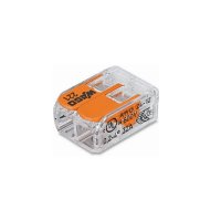 Svorkovnice a WAGO svorky - Wago svorka Compact 2x4 s páčkou, transparentní