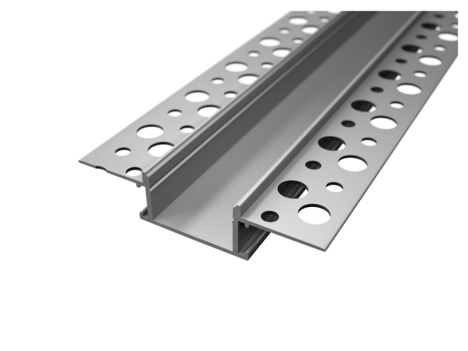 Rovné podomítkové - Hliníkový LED profil RECESSED 5, zapuštěný, stříbrný - foto 1