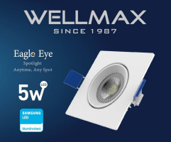 Hranatá - Vestavné LED bodové svítidlo Eagle Eye 5W, čtverec, 100 - 240VDC, 425lm, bílé, EES5NW