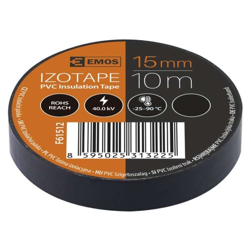 Tmely, lepící pásky, bužírky, kotvící materiál - Izolační páska PVC 15mm / 10m černá - foto 1