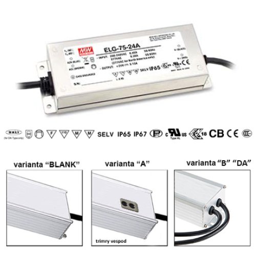 Napájecí zdroje 48V - 75W Profesionální napěťový zdroj, ELG-75-48A, 48V, IP65 - foto 1