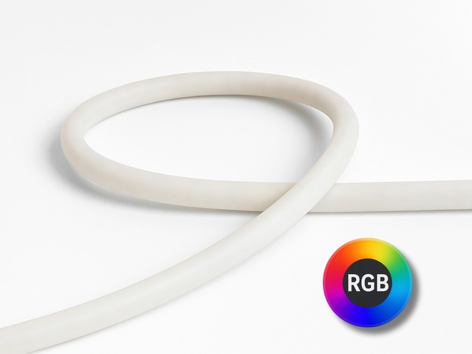 LED NEONY osazené - 2m Sestava LED 360 NEON 24, 30W/m, 24VDC, CRI80 antidust coating, RGB - foto 1