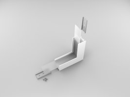 Úchyty, spojky, závěsný materiál - VARIO30-02 rohová spojka 90 st bent bílá, V4680001s