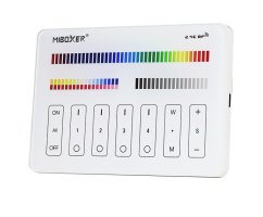 2,4Ghz Ovladače na stěnu - 4 zónový nástěnný ovladač RGB+CCT, M4, skleněný, Mi-Light