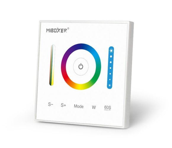 Nástěnné jednotky - Skleněný dotykový panel 3v1, RGB,RGBW,RGB+CCT, RF 2.4GHz, P3, Mi-Light - foto 1