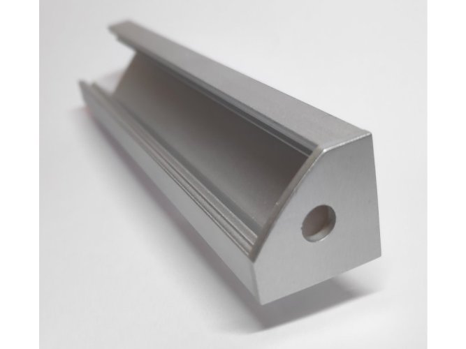 Difuzory a koncovky - Koncovka pro profil CORNER 1 s otvorem, stříbrná - foto 1