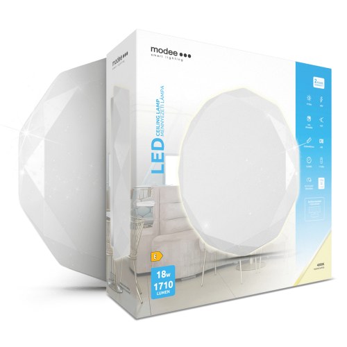 Kruhová - Modee Lighting LED stropní svítidlo s hvězdným efektem, S-D102, 4000K, 1710lm, 18W, CRI >80, IP20 - foto 1