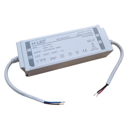 Napájecí zdroje 24V - 200W LED napájeci zdroj, 24V, voděodolný, 8,3A, IP67, MLED-24V200W-IP67 - foto 1