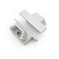 Difuzory a koncovky - Koncovka LED zapuštěného profilu AVA BASELYTE-10 LOW-IN s otvorem, šedá