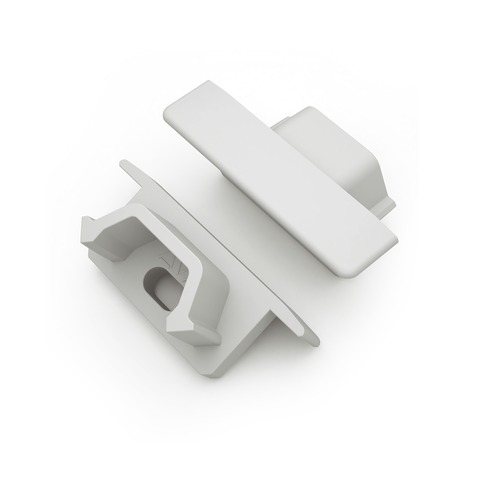 Koncovka LED zapuštěného profilu AVA BASELYTE-10 LOW-IN s otvorem, šedá - foto 1