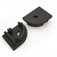 Difuzory a koncovky - Koncovka rohového LED profilu AVA MAGLYTE-10 ANGULAR s otvorem, černá