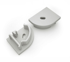 Difuzory a koncovky - Koncovka rohového LED profilu AVA MAGLYTE-10 ANGULAR s otvorem, šedá