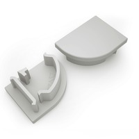 Difuzory a koncovky - Koncovka rohového LED profilu AVA MAGLYTE-10 ANGULAR plná, šedá