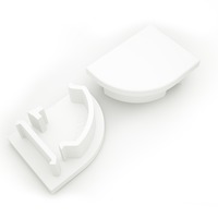 Difuzory a koncovky - Koncovka rohového LED profilu AVA MAGLYTE-10 ANGULAR plná, bílá