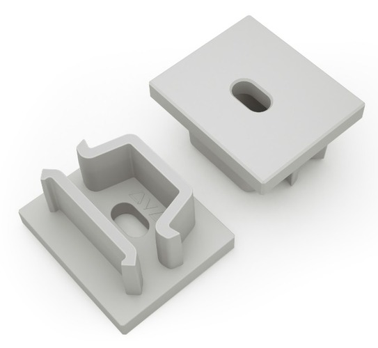 Koncovka LED profilu AVA MAGLYTE-10 s otvorem, šedá - foto 1