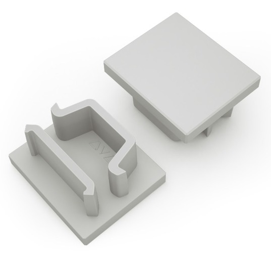 Koncovka LED profilu AVA MAGLYTE-10 plná, šedá - foto 1