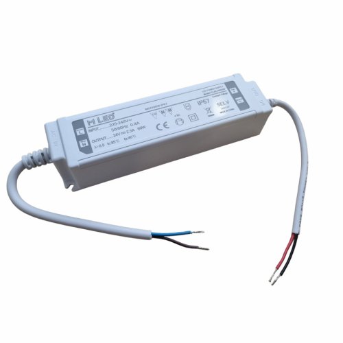 Napájecí zdroje 24V - 60W LED napájeci zdroj, 24V, voděodolný, 2,5A, IP67, MLED-24V60W-IP67 - foto 1