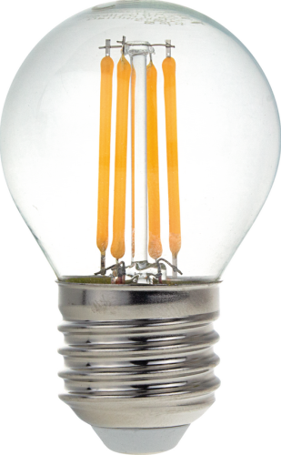 Patice E27 - LED plastová žárovka G45 E27, průhledná, 4W, stmívatelná, 2700K, OP1325 - foto 1