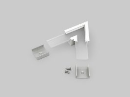 Úchyty, spojky, závěsný materiál - LINEA-IN20 rohová spojka 60 st bílá, E4890001s