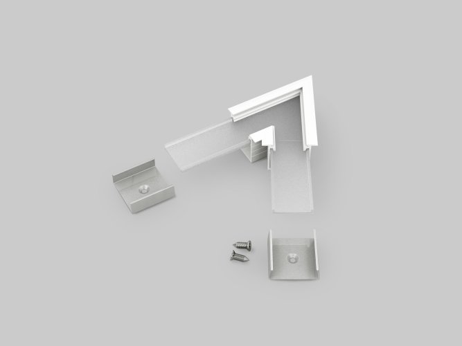 Úchyty, spojky, závěsný materiál - LINEA-IN20 rohová spojka 60 st bílá, E4890001s - foto 1