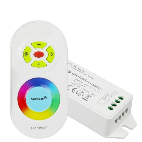 Sady ovladač + přijímač - Sada dálkový ovladač a RGB LED přijímač, RF 433MHz, Max.12A, 12-24V, FUT042, Mi-Light,  - foto 1