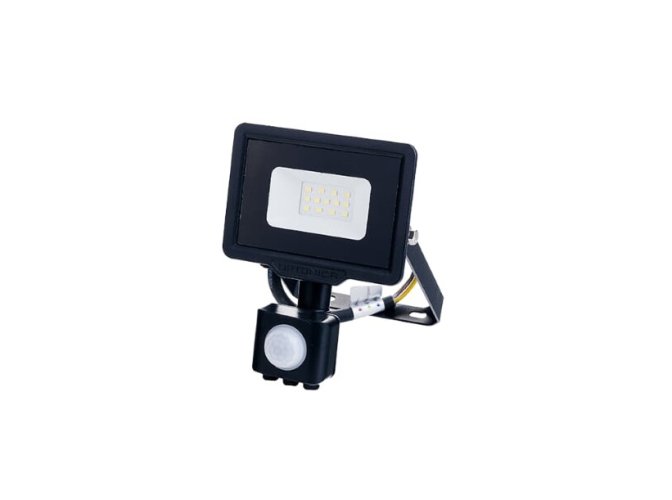 Přisazené reflektory s čidlem - LED SMD reflektor se senzorem City Line 10W, IP65, černé provedení - foto 1