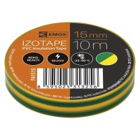 Tmely, lepící pásky, bužírky, kotvící materiál - Izolační páska PVC 15mm / 10m zelenožlutá